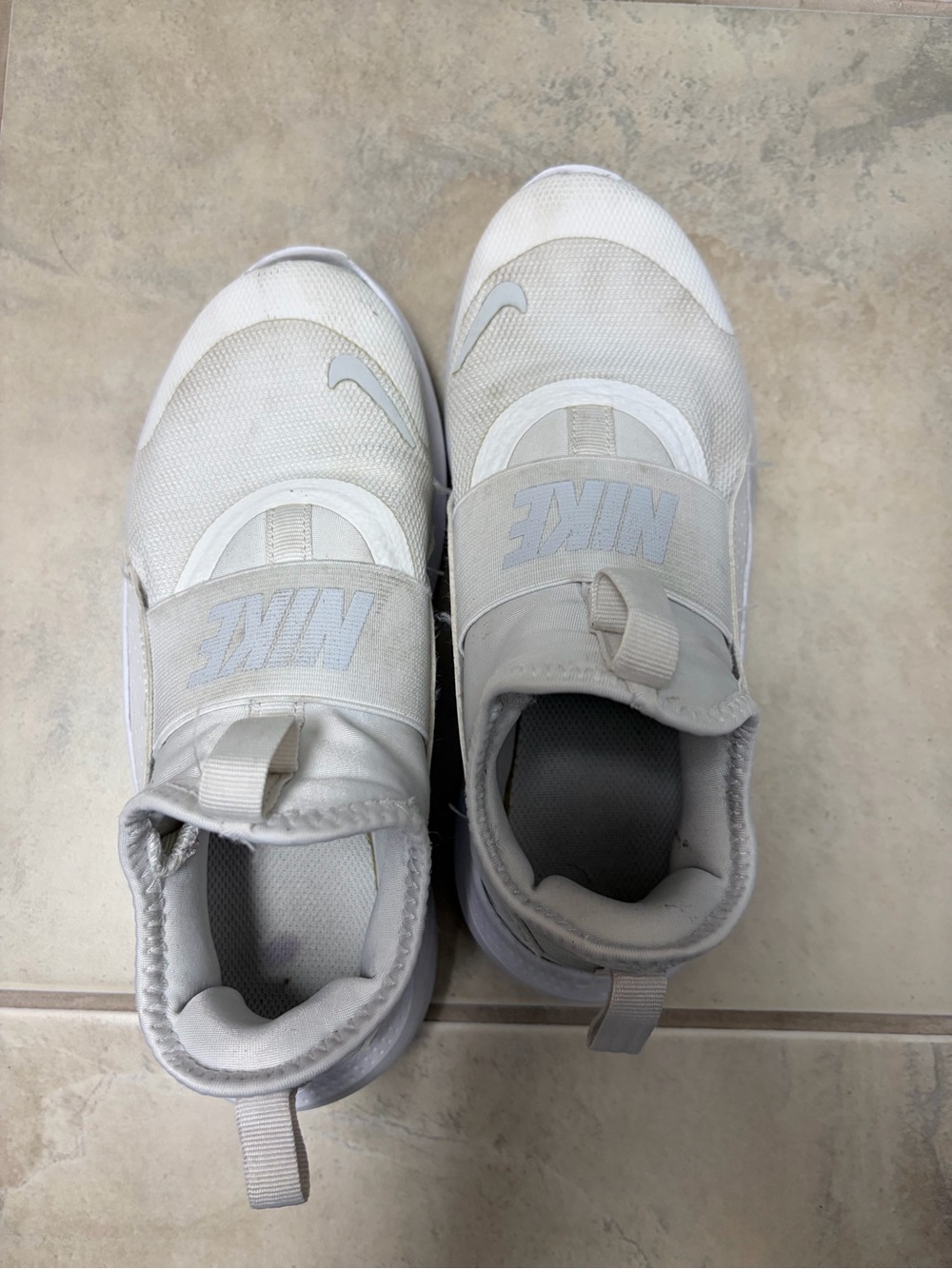 Nike Kids White Slip-On Mesh Sneakers